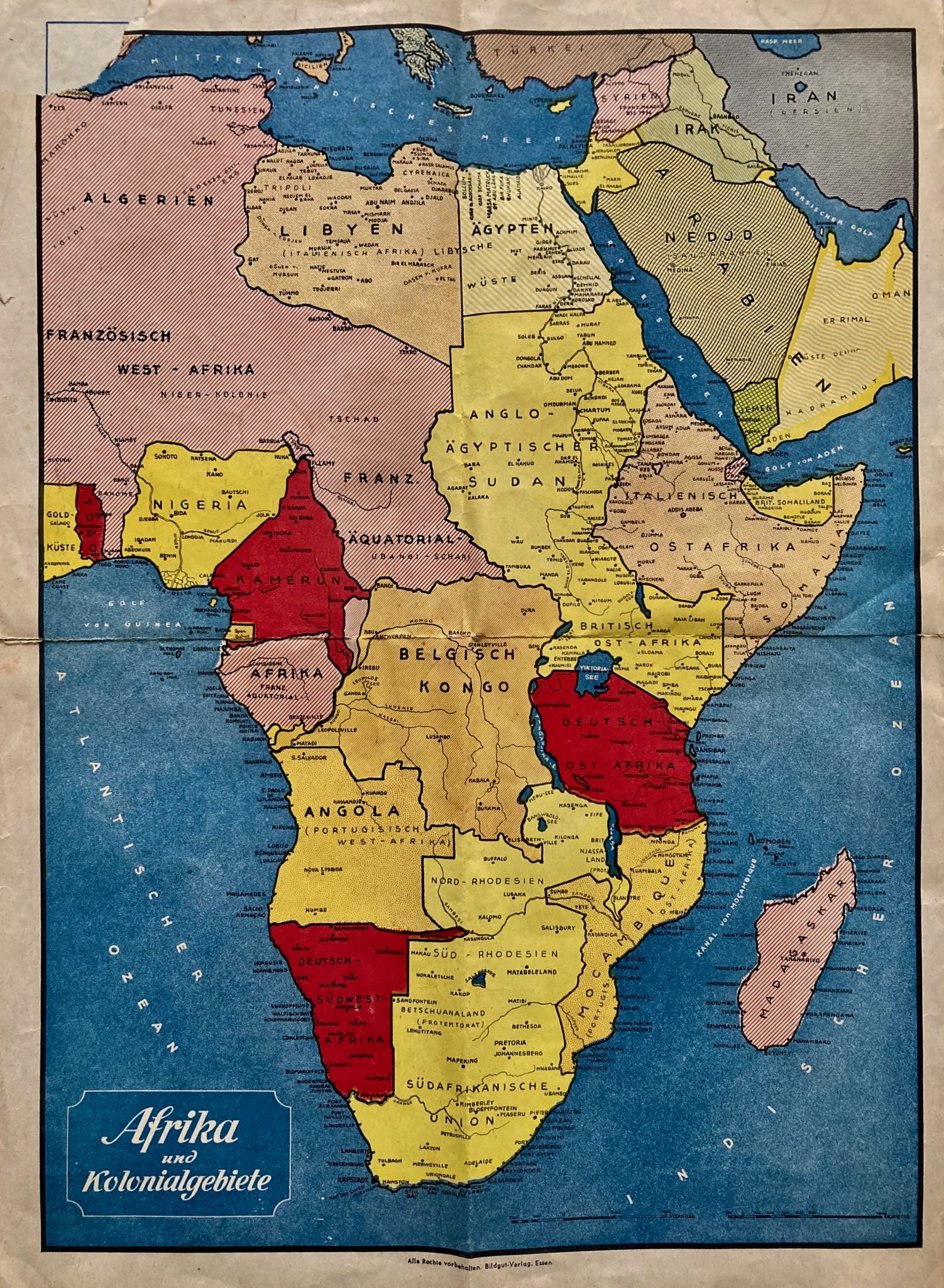 Kolonien in Afrika: Deutsches Reich von 1884 bis 1914, und 1919 - nach dem 1. Weltkrieg ...